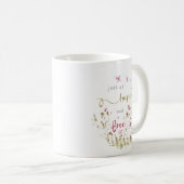 Delikate Wildblumen Schmetterlinge Wasserfarbangeb Kaffeetasse (VorderseiteRechts)