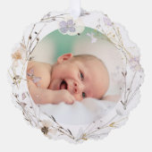 delikate Wildblumen Taufe danke Ornament Karte (Vorderseite)