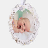 delikate Wildblumen Taufe danke Ornament Karte (Links)