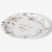 delikate Wildblumen töten Taufe Pappteller (Schrägansicht)