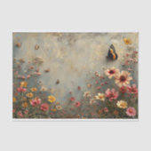 Delikate Wildblumen und ein Schmetterling Seidenpapier (Vorderseite)