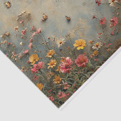 Delikate Wildblumen und ein Schmetterling Seidenpapier (Ausschnitt)