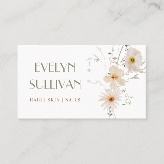 Delikate Wildblumen Visitenkarte (Vorderseite)