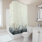 Delikate Wildblumen Watercolou Indigo Duschvorhang (Beispiel)