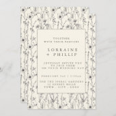 Delikate wilde Blume nahtlose Muster Hochzeit Einladung (Vorne/Hinten)