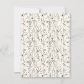 Delikate wilde Blume nahtlose Muster Hochzeit Save The Date (Rückseite)