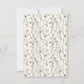 Delikate Wildgartenmuster Hochzeit von Blume Dankeskarte (Rückseite)