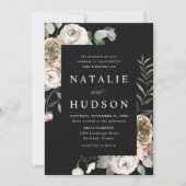 Delikate Winter Floral Frame Wedding Einladung (Vorderseite)
