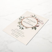 Delikate Winter Floral Frame Wedding Folieneinladung (Gedreht)