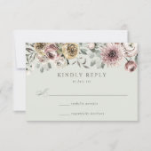 Delikate Winter Floral Wedding RSVP Karte (Vorderseite)