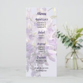 Delikate Wisteria Wedding Menu Menükarte (Stehend Vorderseite)
