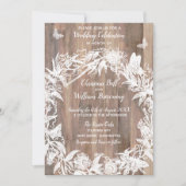 DELIKATE Wreath White Butterfly Wood Wedding RSVP Einladung (Vorderseite)