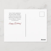 Delikate Wüste Wildblumen Orthodox Geburtstag Postkarte (Rückseite)