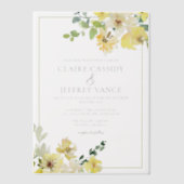 Delikate Yellow Floral Summer Garden Wedding Pergament Einladungen (Vorderseite)