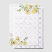 Delikate Yellow Floral Summer Garden Wedding Pergament Einladungen (Versetzt (Einladung))