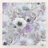 Delikater Anemonenstrauch. Glasuntersetzer (Vorderseite)