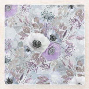 Delikater Anemonenstrauch. Glasuntersetzer