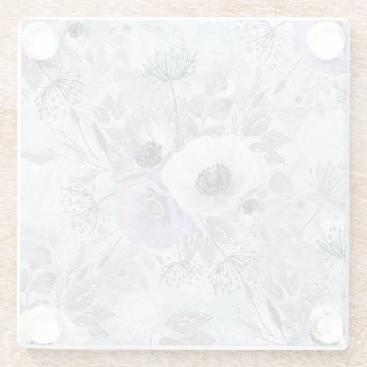 Delikater Anemonenstrauch. Glasuntersetzer (Rückseite)