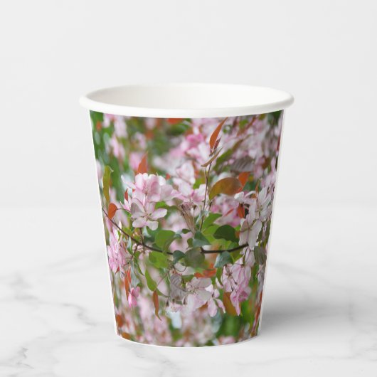 Delikater Apfelbaum mit Blume Pappbecher (Vorderseite)