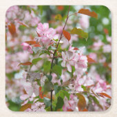 Delikater Apfelbaum mit Blume Rechteckiger Pappuntersetzer (Vorderseite)