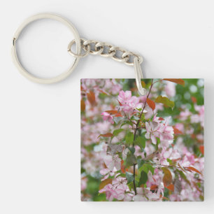 Delikater Apfelbaum mit Blume Schlüsselanhänger