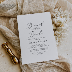Delikater Black Brunch mit Bride-Brautparty Einladung