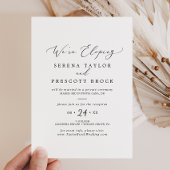 Delikater Black Calligraphy Elopement Empfang Einladung