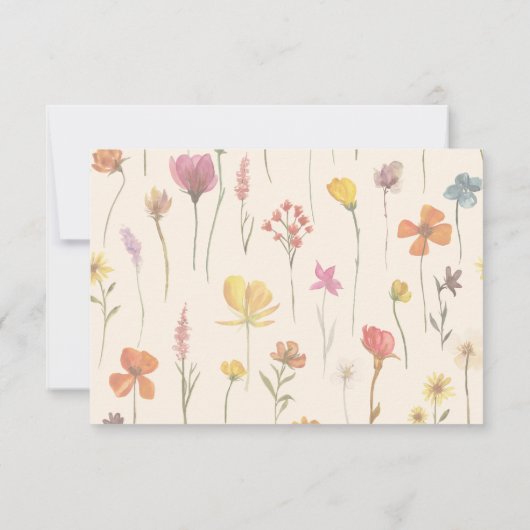 Delikater Blumengarten Wildblume Hochzeit UAWG RSVP Karte (Rückseite)