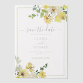 Delikater Gelbblütensommer Save the Date Pergament Einladungen (Vorderseite)