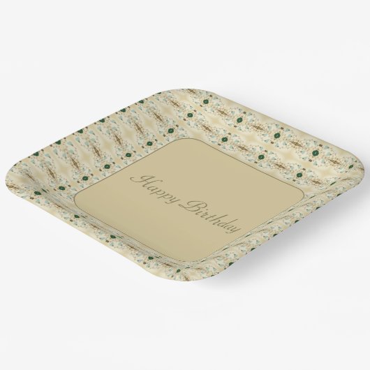 Delikater Gemusterter Designer-Platz Pappteller (Gewinkelt)