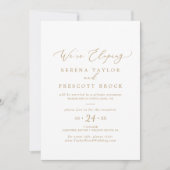 Delikater Gold Calligraphy Elopement Empfang Einladung (Vorderseite)
