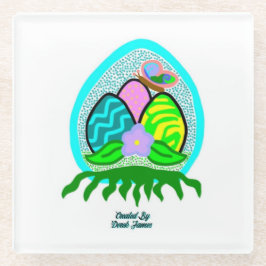 Delikater Ostereier Glass Untersetzer