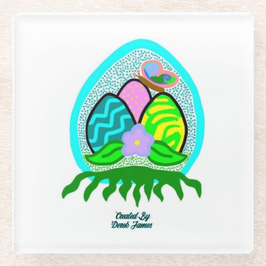 Delikater Ostereier Glass Untersetzer (Vorderseite)