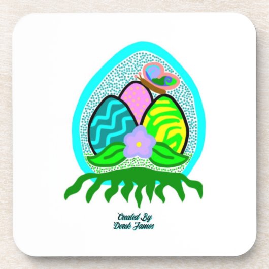 Delikater Ostereier Hard Plastic Untersetzer (Vorderseite)