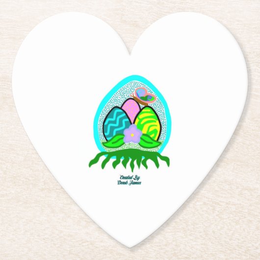 Delikater Ostereier Herzenspapier Untersetzer (Vorderseite)