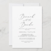 Delikater Silberbrunch mit Bridgeflecht-Brautparty Einladung (Vorderseite)