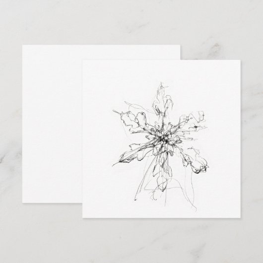 Delikater Single Snowflake Einladung (Vorne/Hinten)