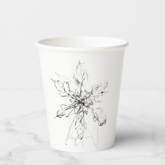 Delikater Single Snowflake Pappbecher (Vorderseite)