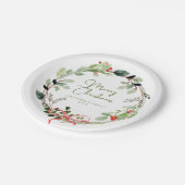 Delikater Weihnachtsbrand in Wasserfarbe Pappteller (Schrägansicht)