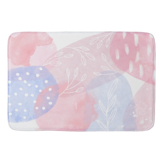 Delikatere, Abstrakte Wasserfarben und Blautöne Badematte (Vorderseite)