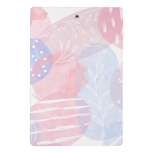 Delikatere, Abstrakte Wasserfarben und Blautöne Mini Klemmbrett (Rückseite)