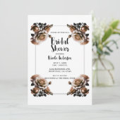 Delikates antikes Peach Rose Brautparty Einladung (Stehend Vorderseite)