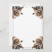 Delikates antikes Peach Rose Brautparty Einladung (Rückseite)