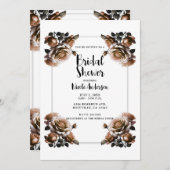 Delikates antikes Peach Rose Brautparty Einladung (Vorne/Hinten)
