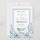 Delikates Aquamarines Lila Foto Einladung (Vorderseite)