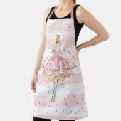 Delikates Aquarellfarben Ballerina Pink Monogramm Schürze (InSitu)