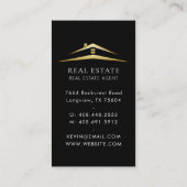 Delikates Black Beruflich Real Anwesen Visitenkarte (Rückseite)