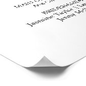 Delikates Black Calligraphy Quote Wedding Programm Poster (Ecke)