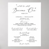 Delikates Black Calligraphy Quote Wedding Programm Poster (Vorne)