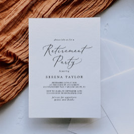Delikates Black Calligraphy Retirement Party Einladung